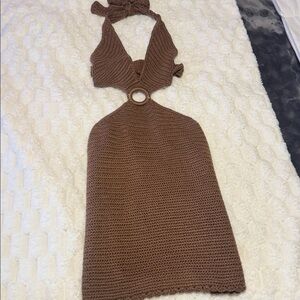 Elan Brown Halter Dress